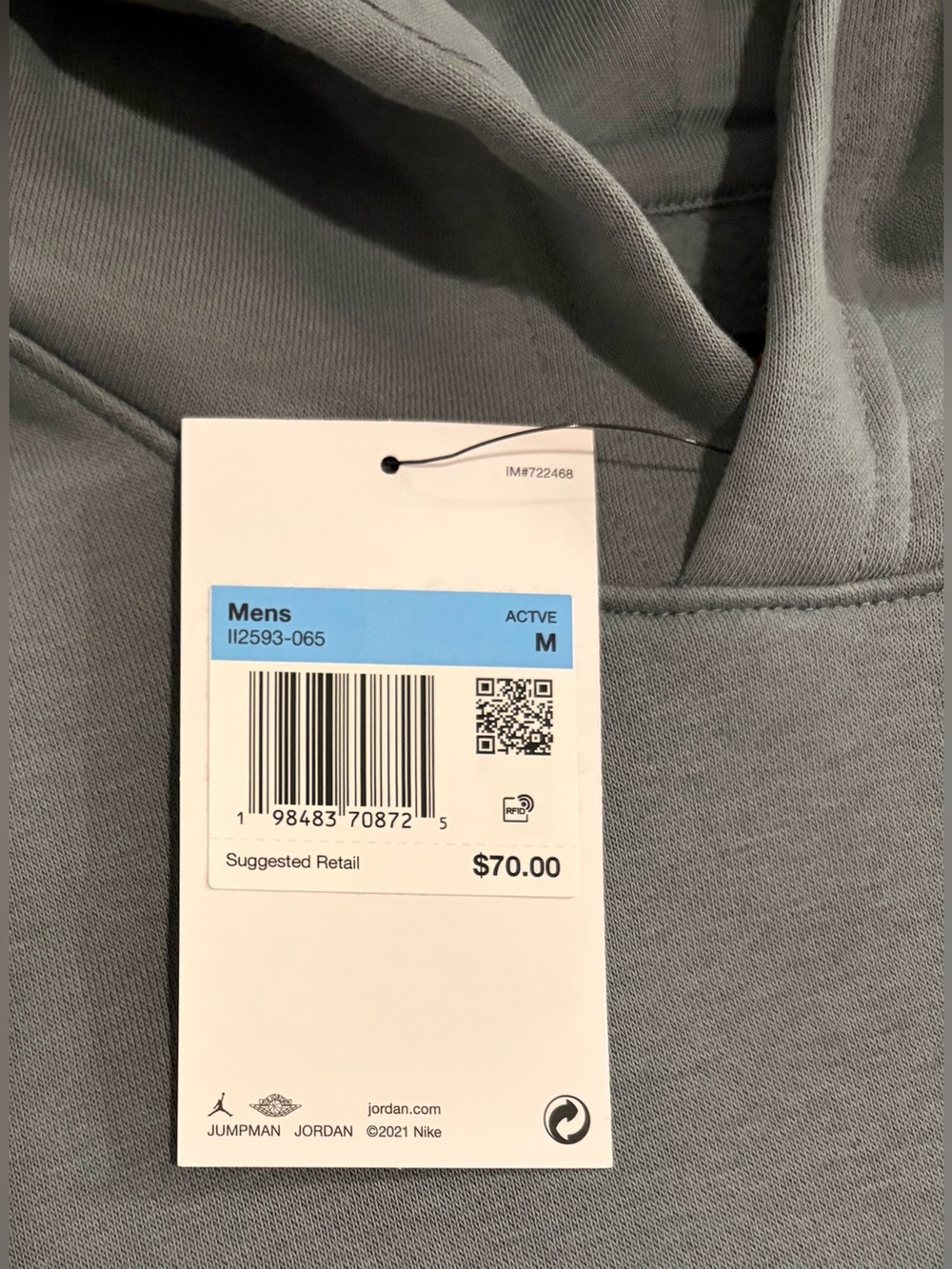 Nike Air Jordan Swoosh Brooklyn Fleece Pullover Hoodie II2593-065 Men’s Sz: M - Picture 3 of 7